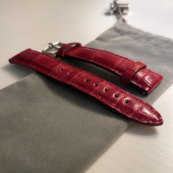 Michele Red Leather Watch Accessory